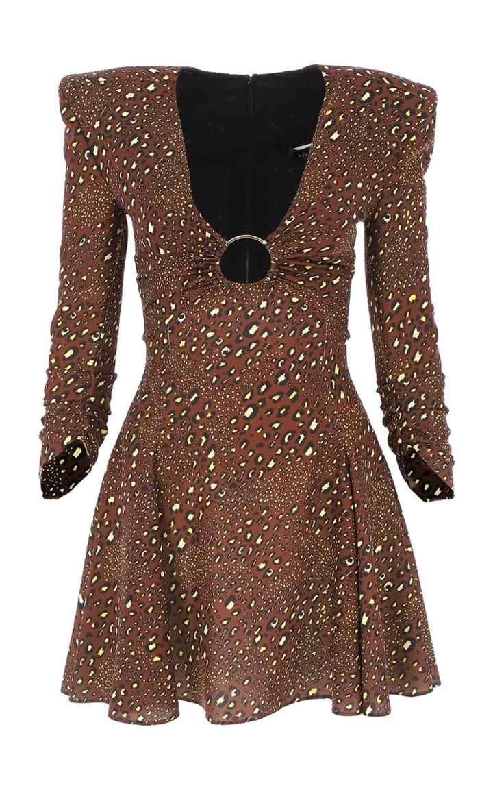 Moda Operandi Versace Cutout-detailed Python Cady Mini Dress