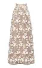 Luisa Beccaria Tulle Embroidered Flowers Long Skirt