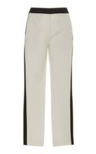 Tibi Cropped Color-blocked Crepe Straight-leg Pants
