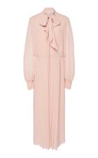 Luisa Beccaria Pleated Chiffon Midi Dress