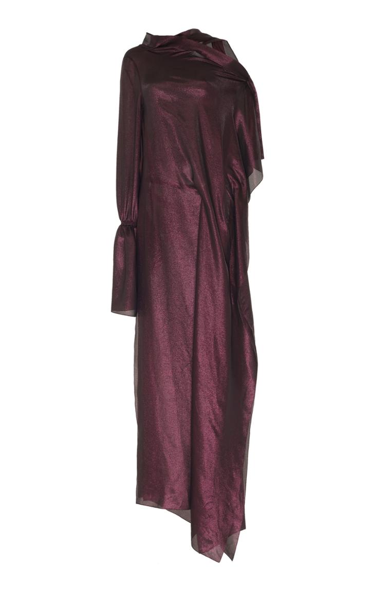 Roland Mouret Solera Asymmetrical Lurex Gown