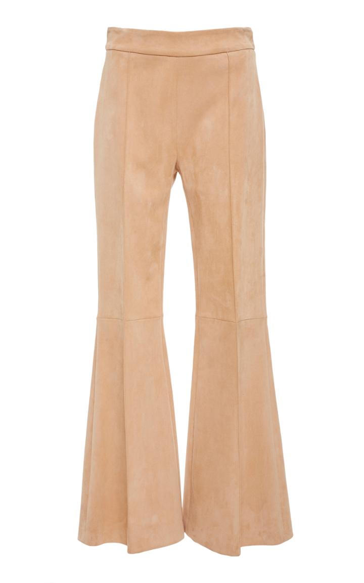 Rosetta Getty Cropped Flared Pintuck Pant