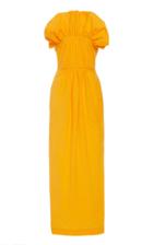 Mara Hoffman Clareta Ruffled Cotton Strapless Gown