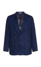 Blue Blue Japan Satin-paneled Wool-blend Blazer