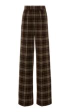Moda Operandi Marc Jacobs Plaid Wool Pleated Wide-leg Trousers Size: 0