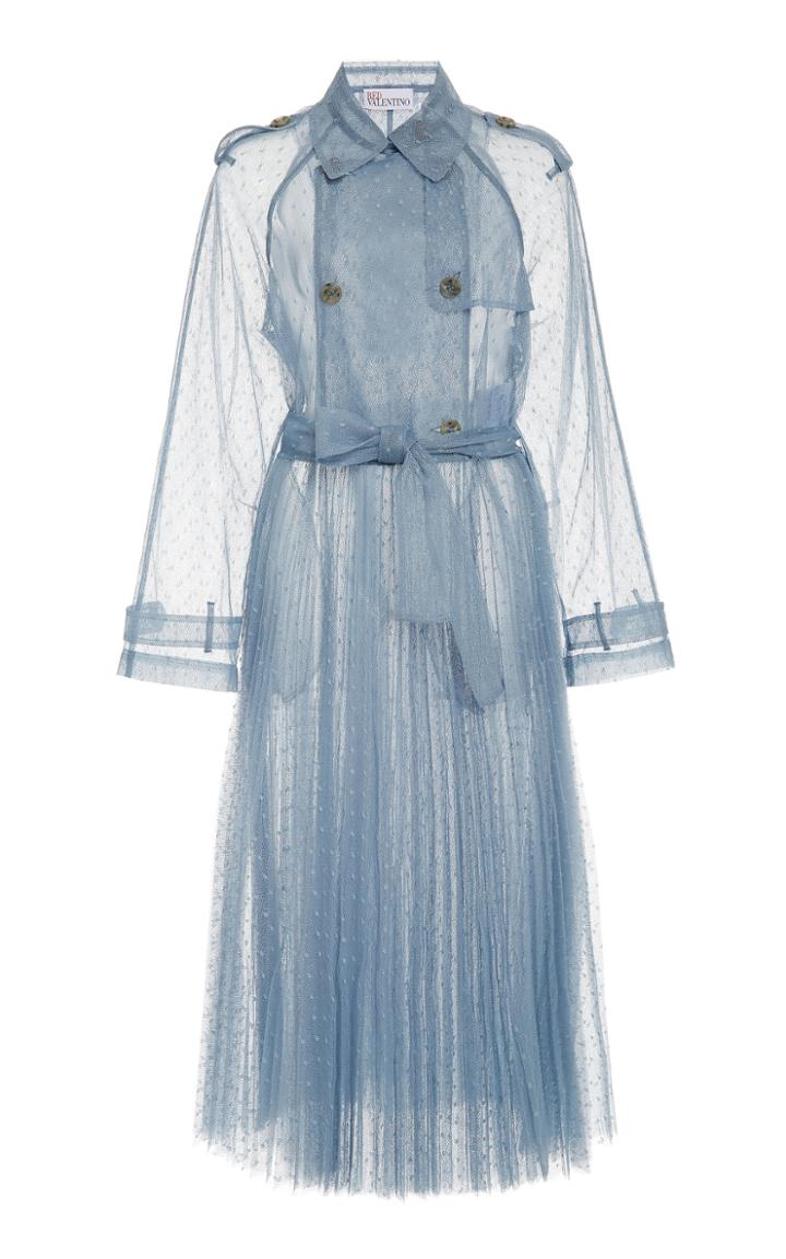 Red Valentino Point D'esprit Tulle Trench Coat