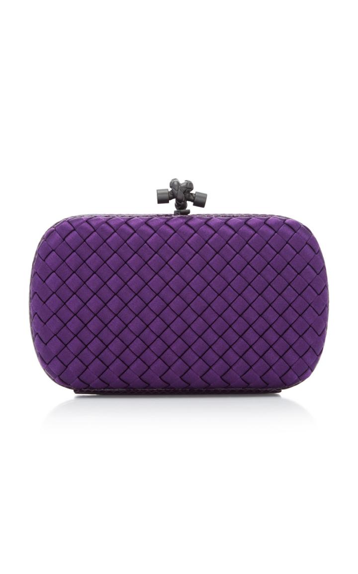 Bottega Veneta Satin Intrecciato Knot Clutch