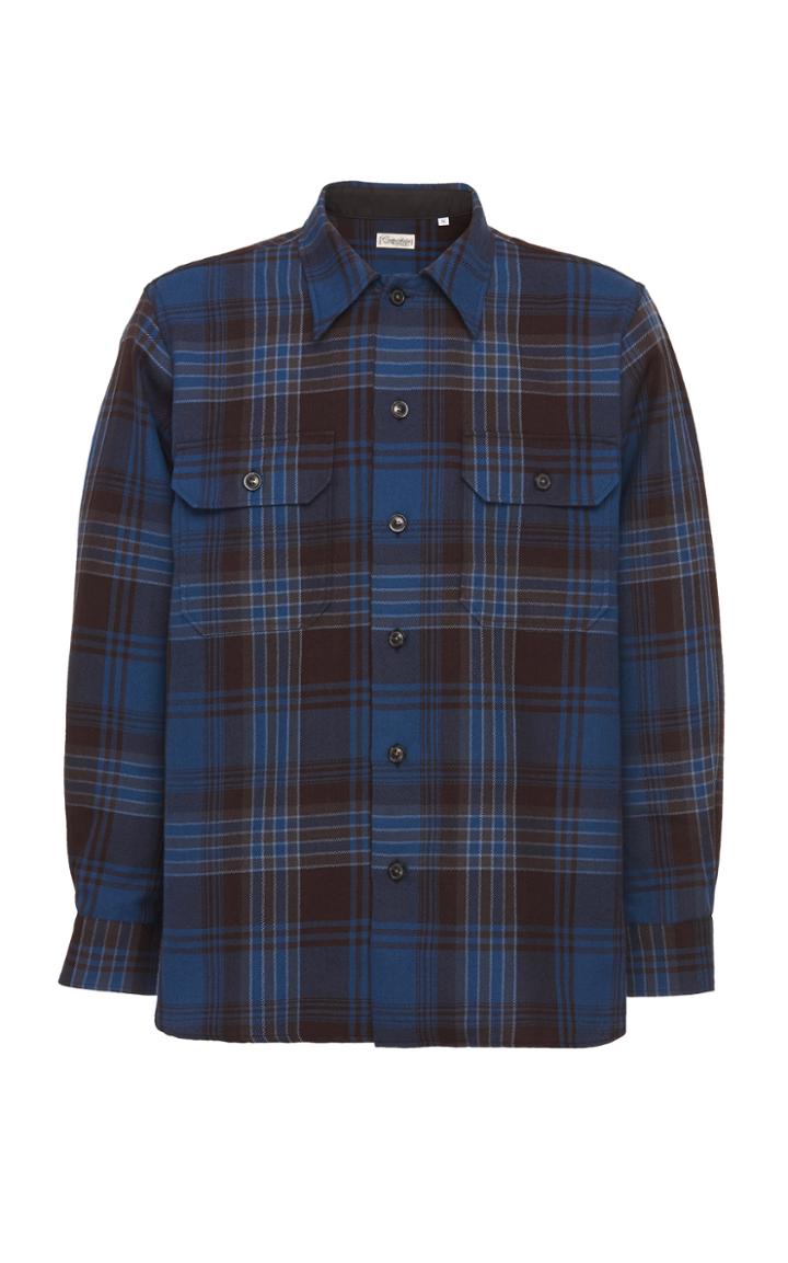 Camoshita Plaid Wool-flannel Shirt Size: S
