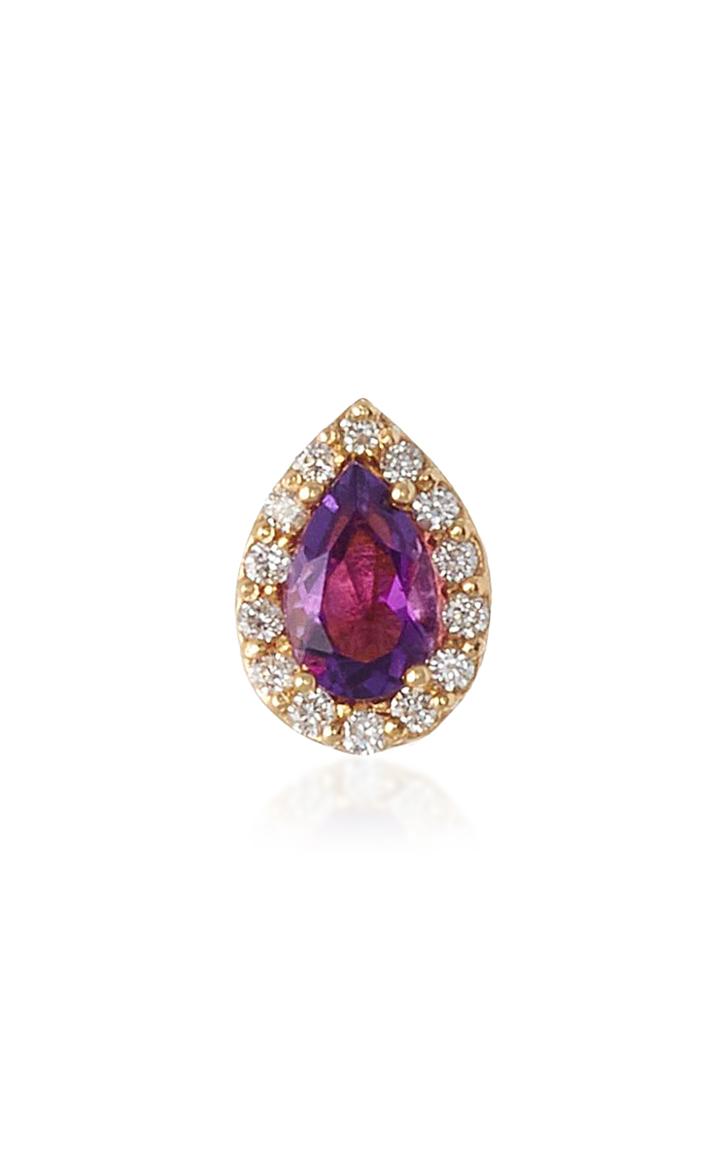 Alison Lou 14k Gold Amethyst And Diamond Single Earring