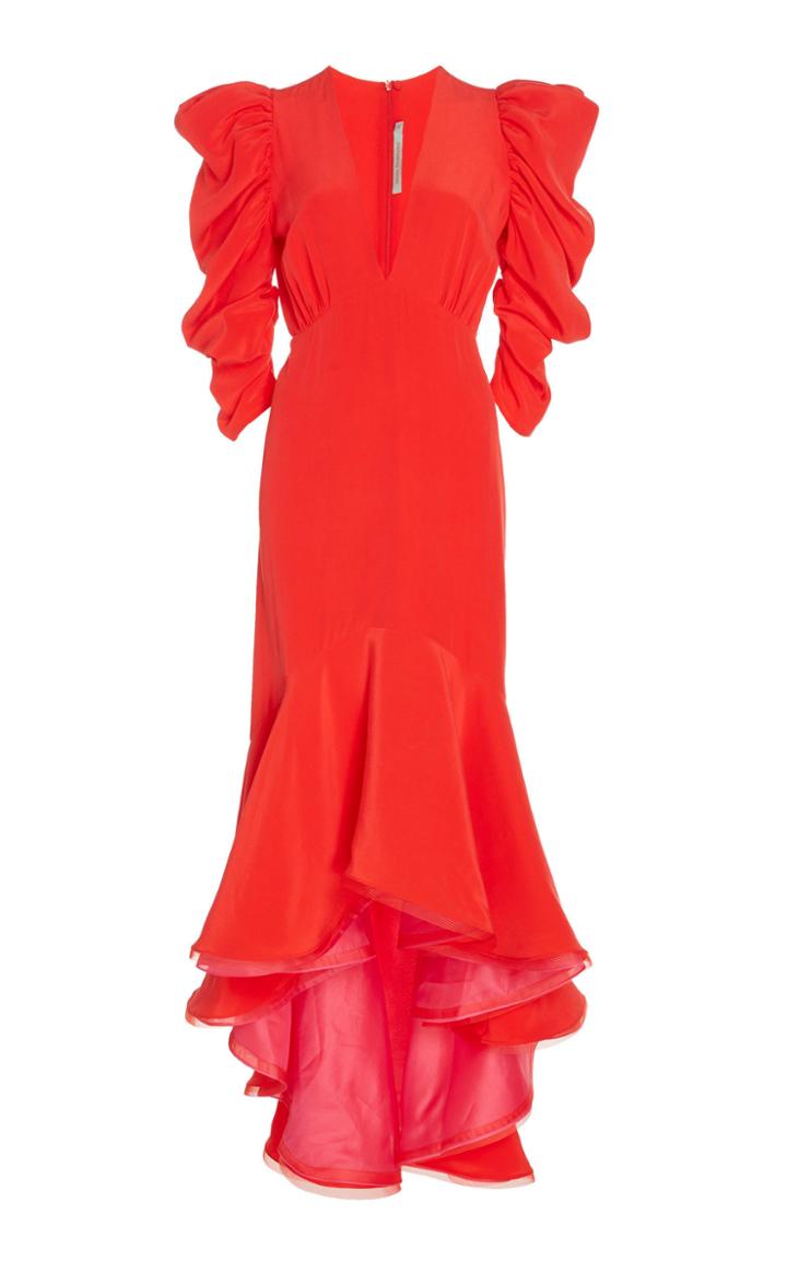 Silvia Tcherassi Gorel Puffed Sleeve Cotton Blend Dress