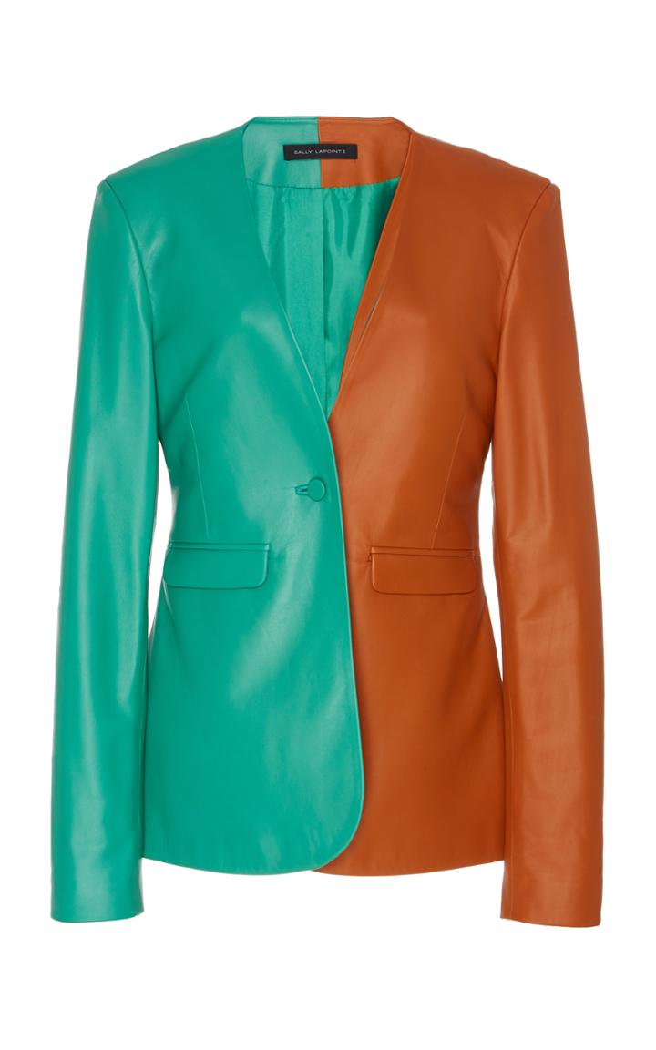 Moda Operandi Sally Lapointe Colorblocked Leather Jacket Size: 2