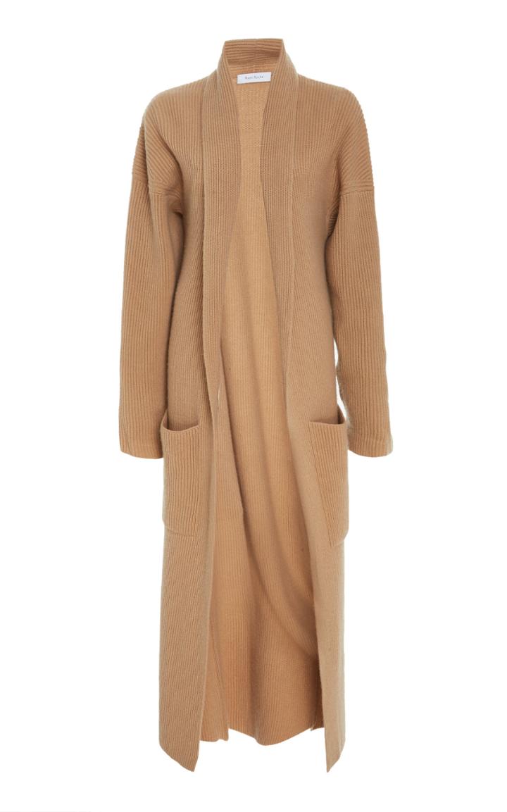 Ryan Roche Lapel Ribbed Long Cardigan