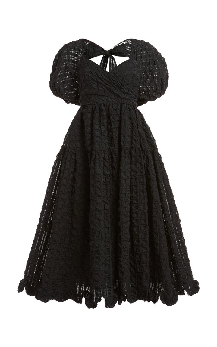 Moda Operandi Cecilie Bahnsen Maya Puff-sleeve Jacquard Midi Dress