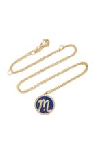 Names By Noush Treasure Disk Roman Initial Necklace With Lapis Lazuli Gemstone