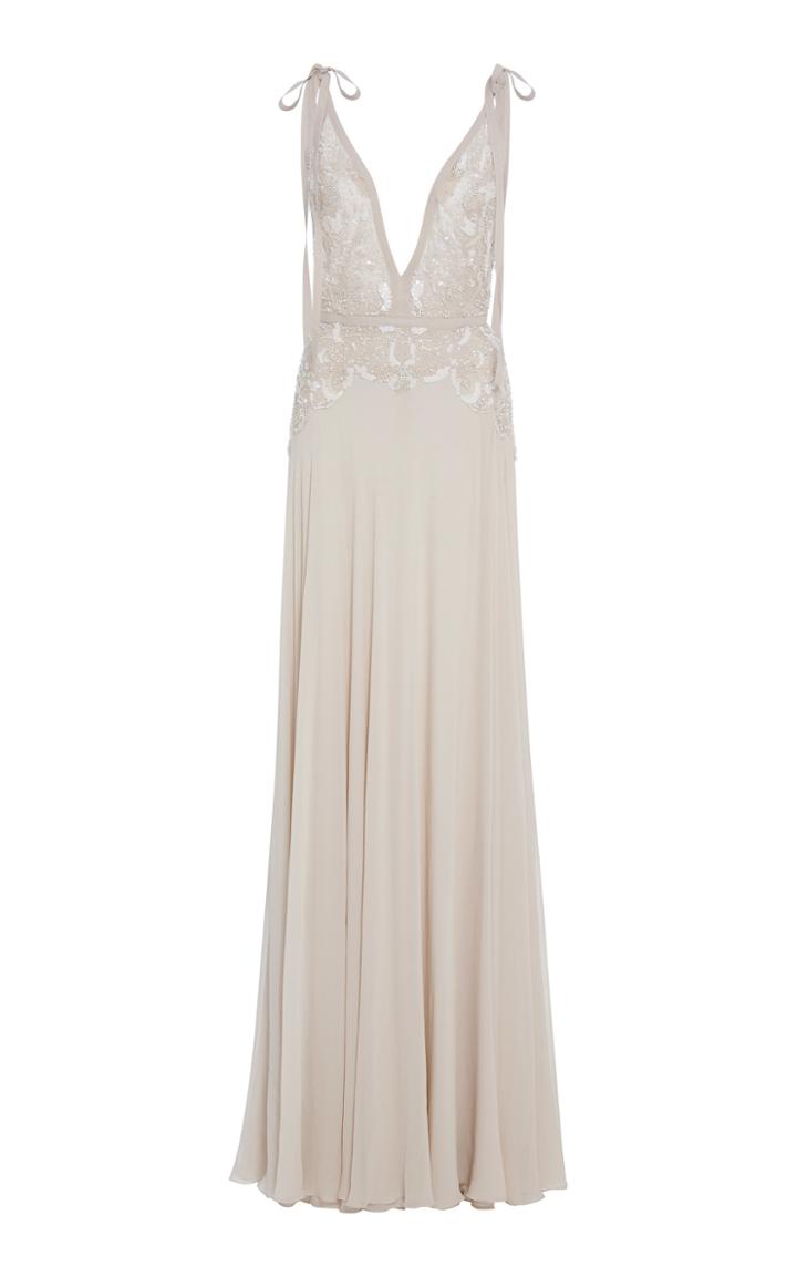 Elie Saab V-neck Beaded Gown