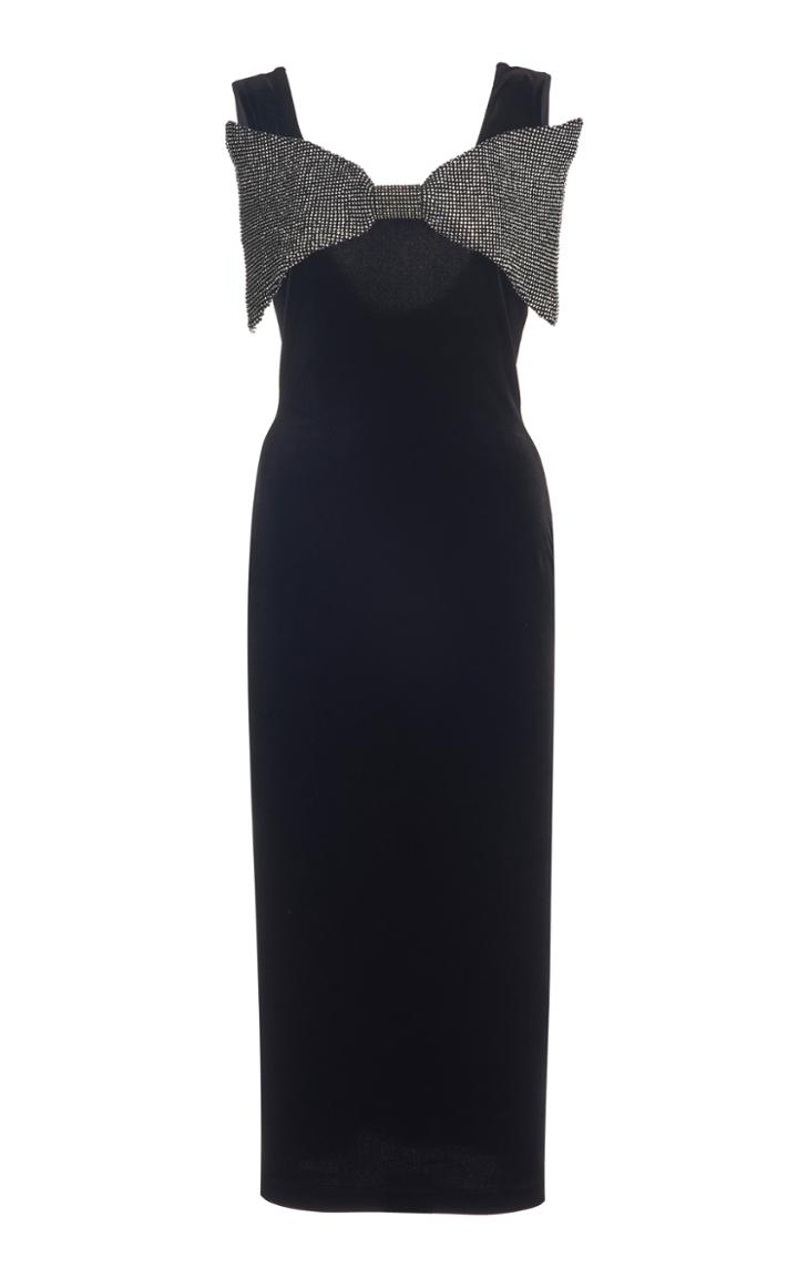 Moda Operandi Christopher Kane Fitted Velvet Dress With Bow
