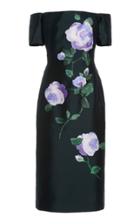 Lela Rose Off The Shoulder Fitted Knee Length Dress