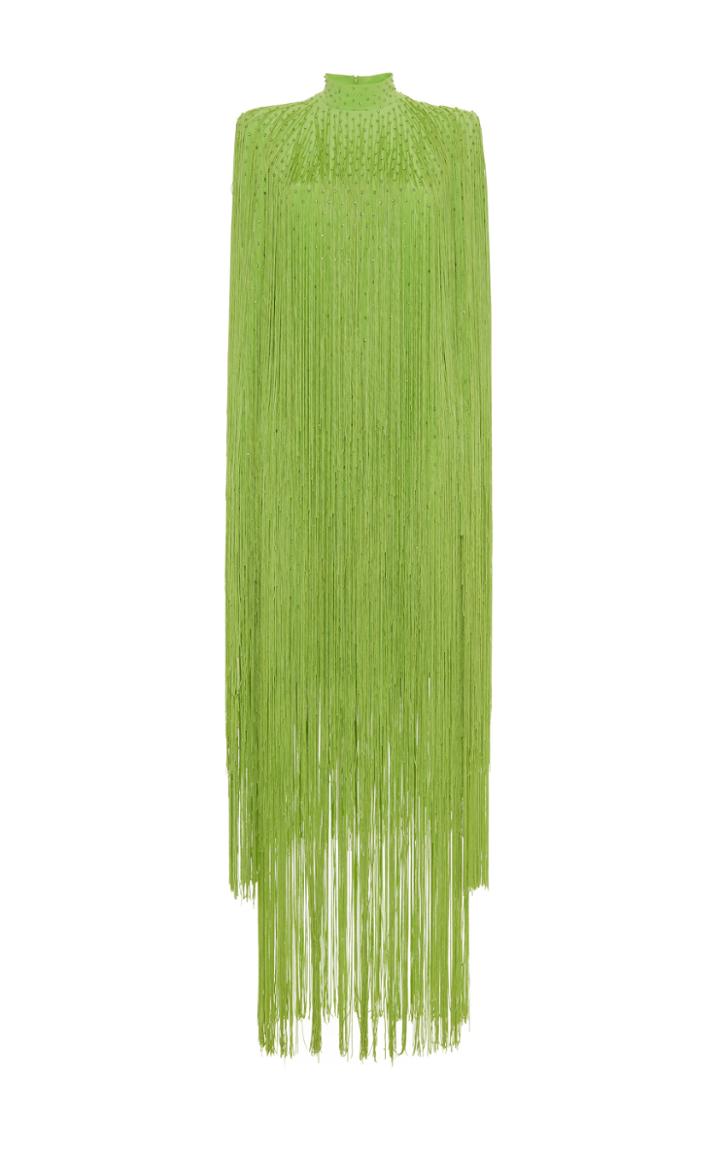 Emilio Pucci Long Sleeved Embellished Fringe Dress