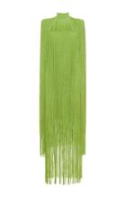 Emilio Pucci Long Sleeved Embellished Fringe Dress