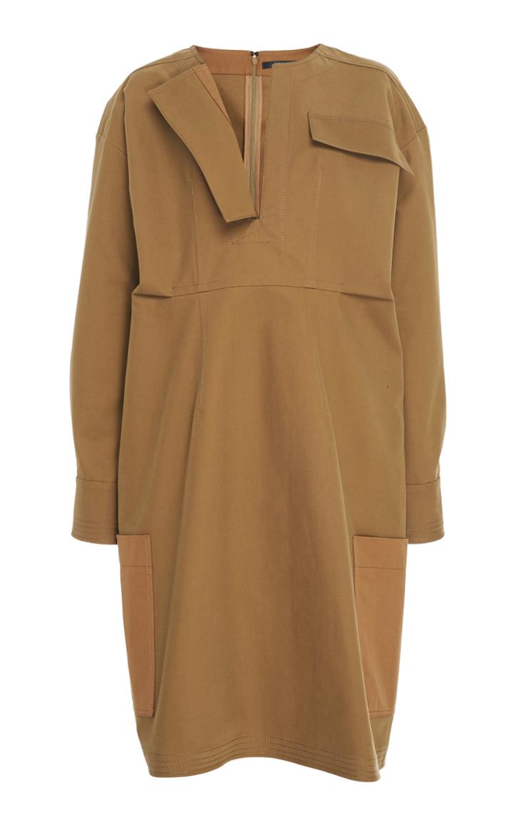 Derek Lam Color-blocked Cotton Shift Dress