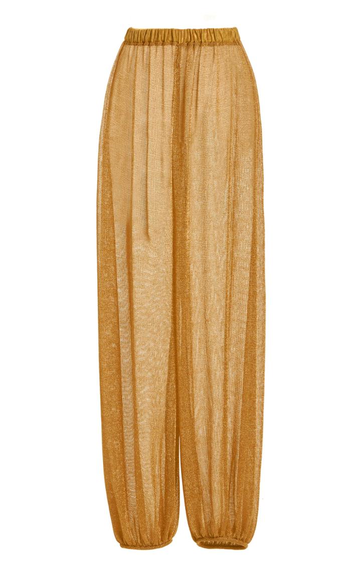 Moda Operandi Kalmanovich Metallic Mesh Tapered Pants Size: 0