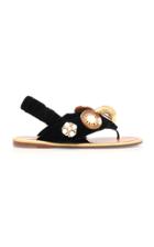 Moda Operandi Miu Miu Embellished Velvet Sandals Size: 36