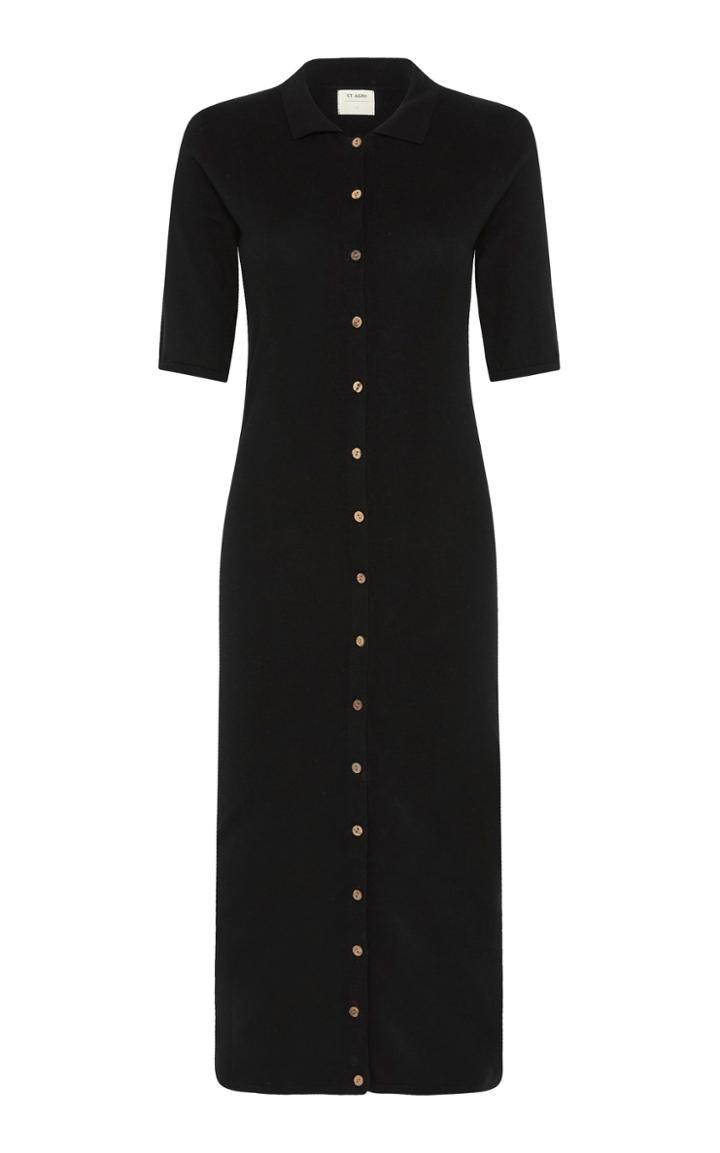 Moda Operandi St. Agni Chieko Ribbed Cotton Button-front Midi Dress