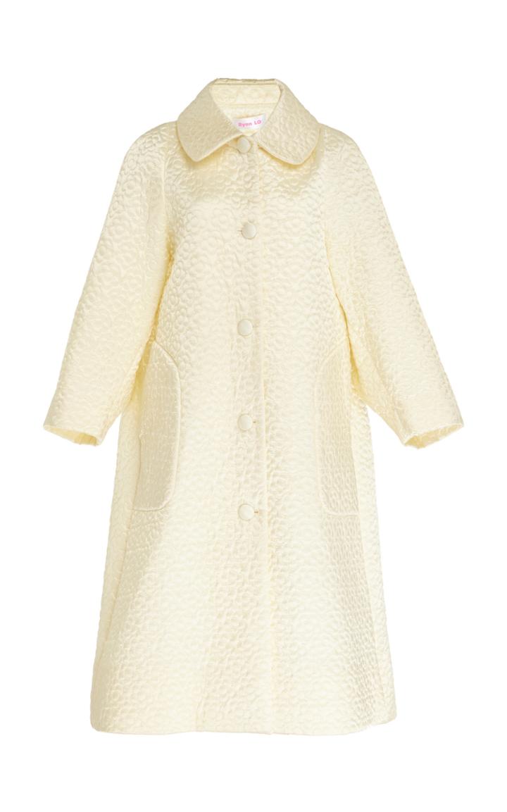 Ryan Lo Peter Pan Quilted Satin Coat