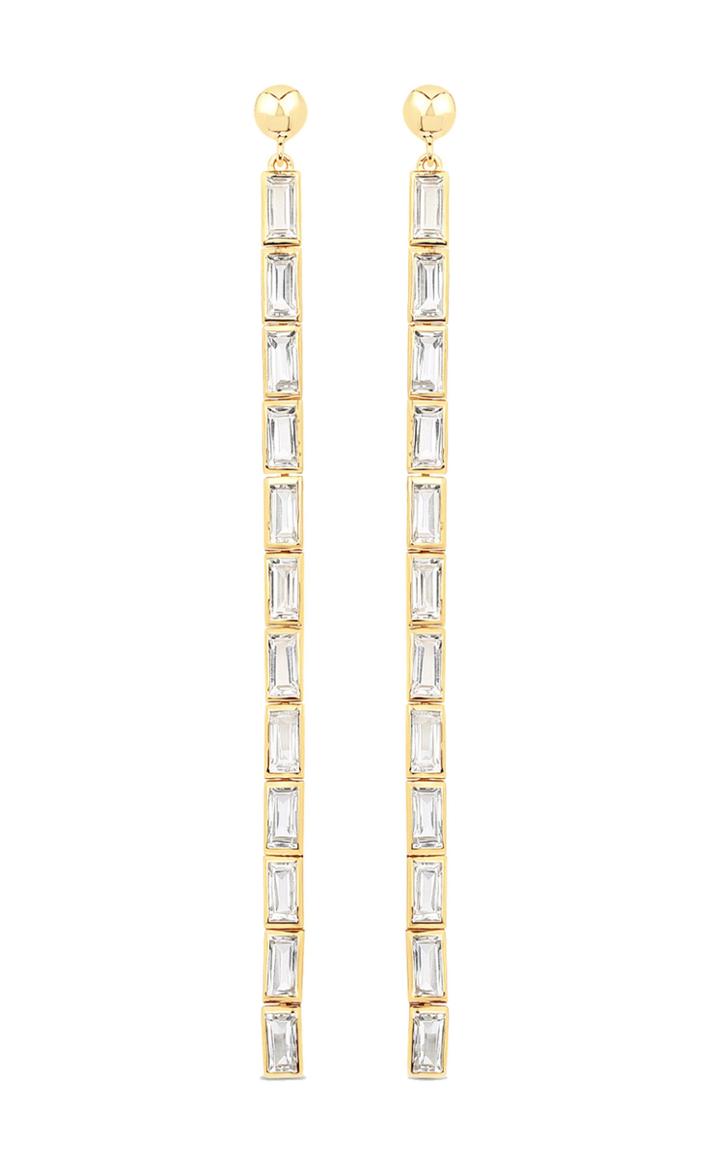 Moda Operandi Flash Jewellery Ricci Baguette 14k Vermeil Drop Earrings