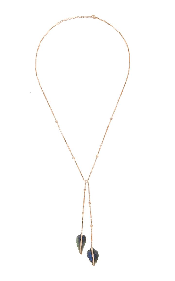 Jacquie Aiche Labradorite Leaf Bolo Necklace