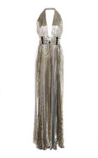 Maria Lucia Hohan Mirana Lurex Chiffon Halter Dress