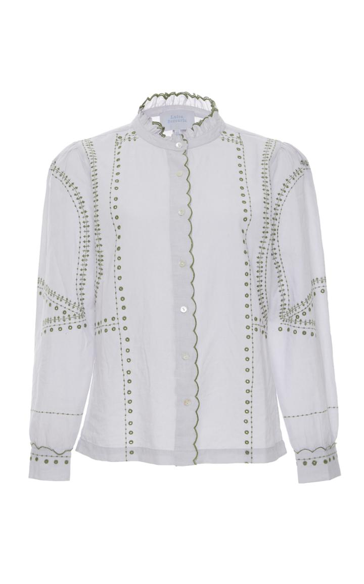Luisa Beccaria Linen Embroidered Blouse