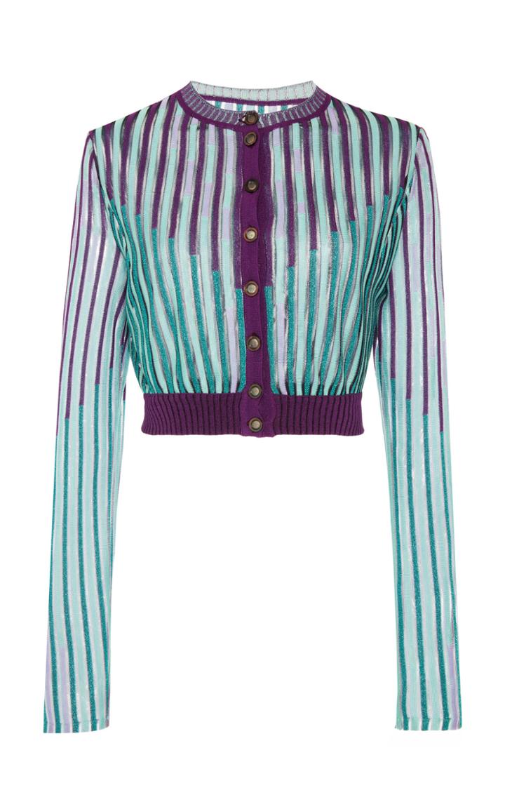 Moda Operandi Peter Pilotto Striped Jaquard-knit Lurex Cropped Top Size: S