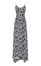 Zac Posen Printed Twill Tea Length Silk Gown