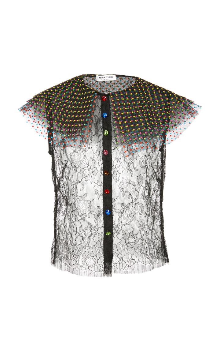 Nina Tiari Polka Petal Top