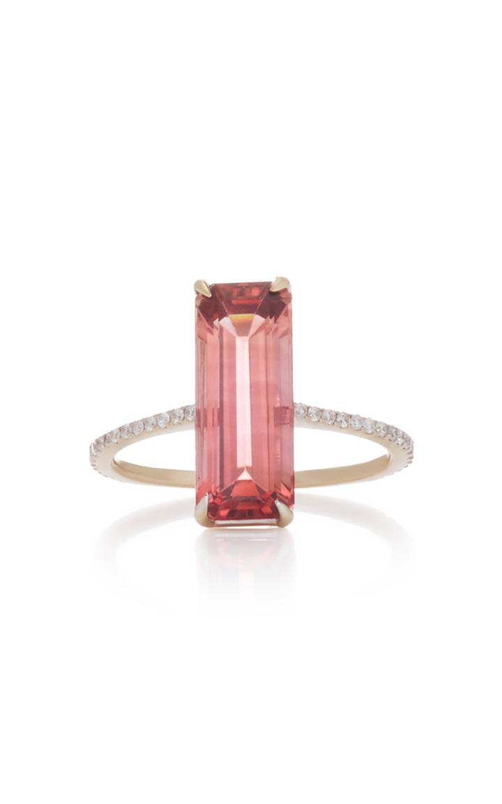 Yi Collection 18k Gold Tourmaline And Diamond Deco Ring