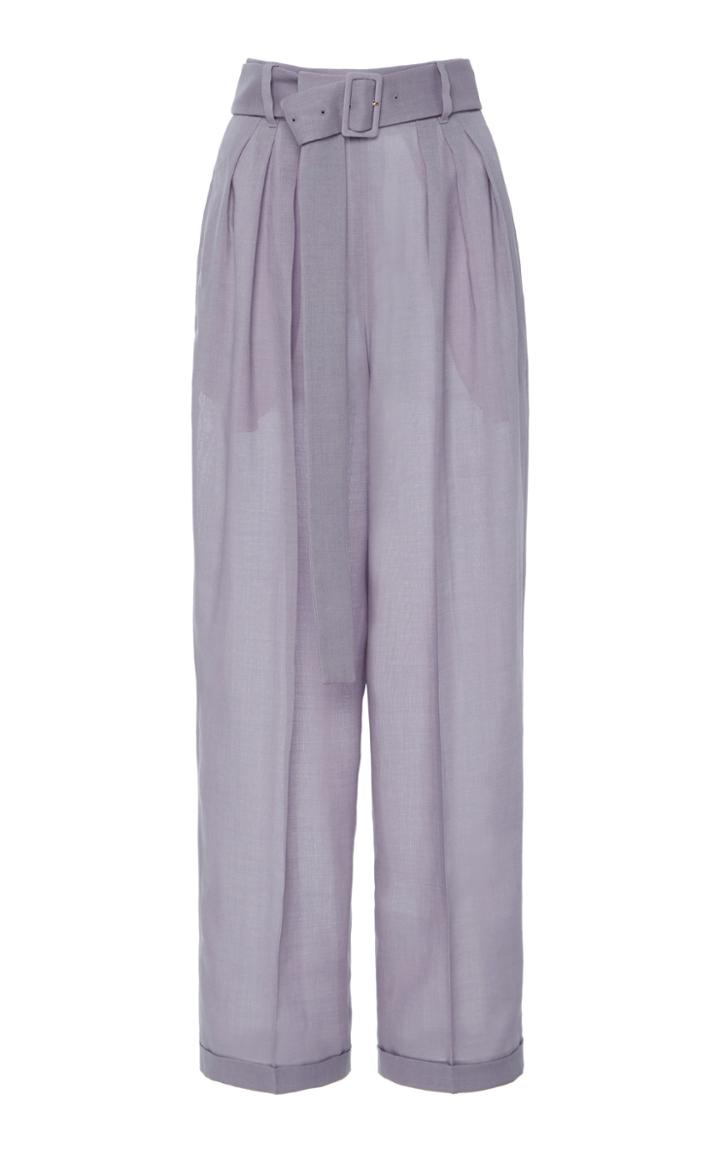 Moda Operandi Agnona Mohair-blend Voile Belted Pants Size: 36