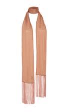 Alexander Wang Pink Embroidered Fringe Silk Scarf