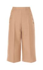 Moda Operandi Max Mara Matilde Button-detailed Camelhair Knee-length Shorts