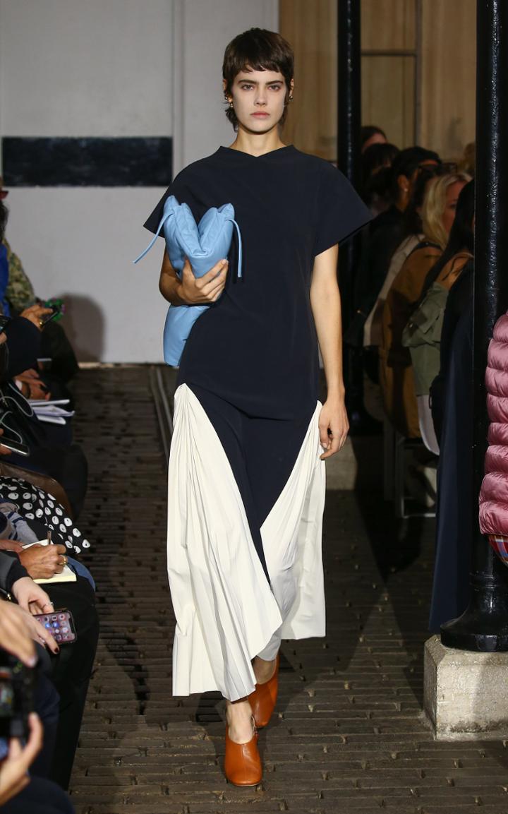 A.w.a.k.e. Iris Pleated Crepe Dress