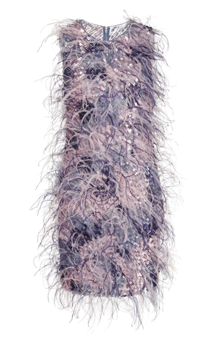 Moda Operandi Pamella Roland Feather And Sequin-embellished Cocktail Dress