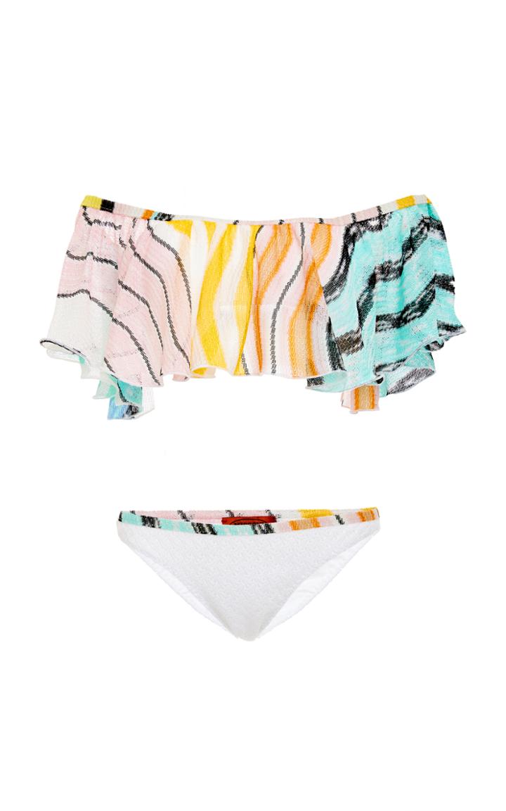 Missoni Mare Off The Shoulder Ruffle Bikini Set