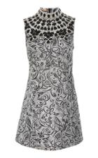 Michael Kors Collection Shift Dress With Embroidered Bib