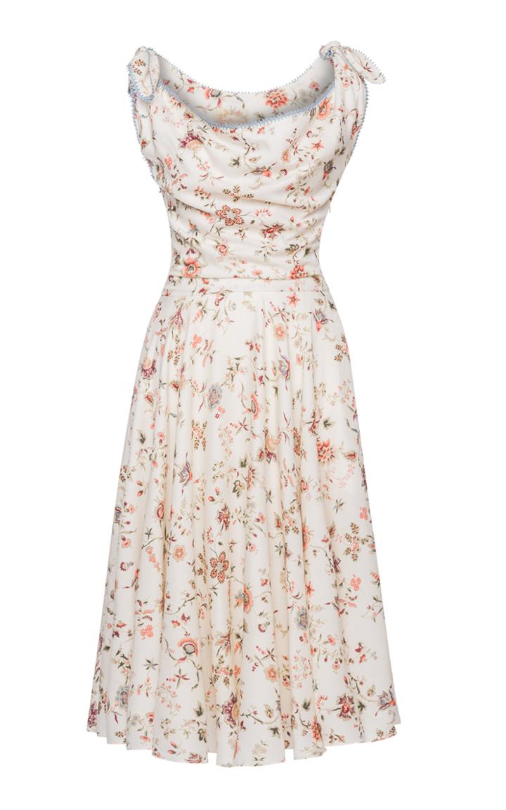 Moda Operandi Lena Hoschek Josphine Draped Floral Jersey Midi Dress