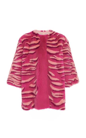 Carolina Herrera Tiger Intarsia Mink Fur Coat