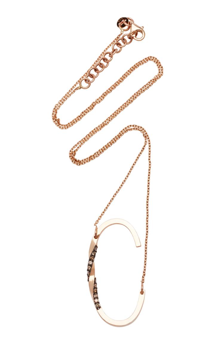 Tullia Initial C 14k Rose Gold Diamond Necklace