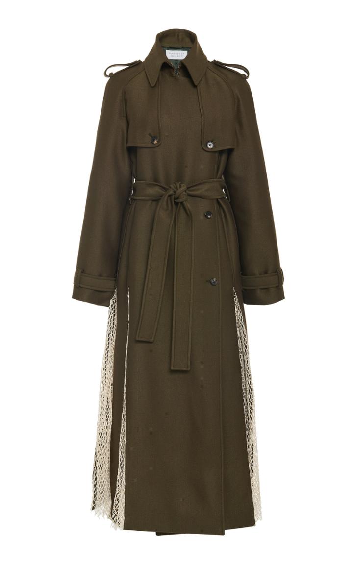 Moda Operandi Gabriela Hearst Lipara Silk-macrame Pleated Trench Size: 38