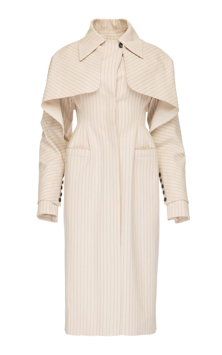 Babukhadia Ruffle Stripe Trench Coat