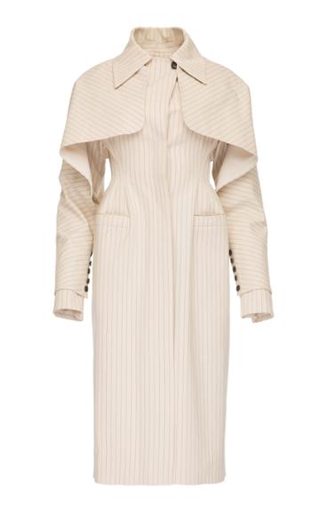 Babukhadia Ruffle Stripe Trench Coat
