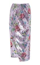 Prabal Gurung Sequined Floral-print Pencil Skirt